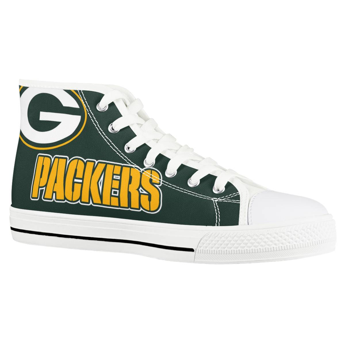 Men's Green Bay Packers High Top Canvas Sneakers 008